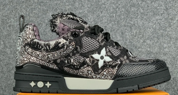 Louis Vuitton LV Skate Sneaker 'Black Swarovski Monogram' – Crystal-Embellished Luxury Sneaker
