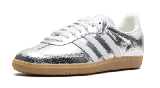 Adidas Samba OG Women's Sneaker – Silver Metallic Cracked Leather