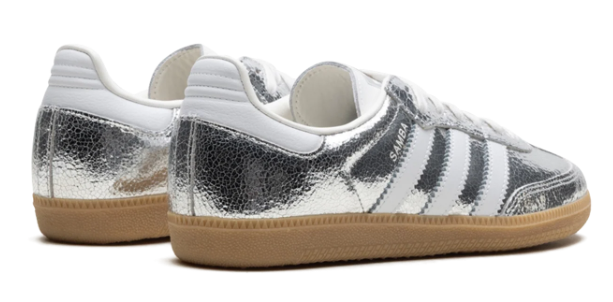 Adidas Samba OG Women's Sneaker – Silver Metallic Cracked Leather