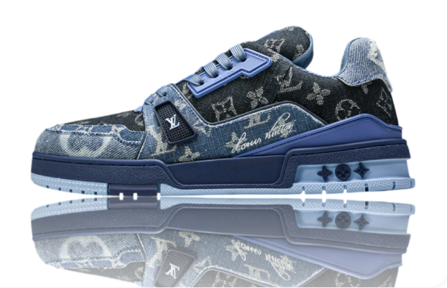 LV Trainer Low 'Monogram Denim White Blue' – Louis Vuitton Luxury Basketball Sneaker