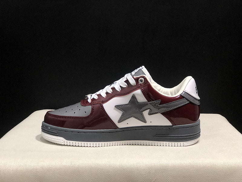 BAPE STA Low 'Burgundy/White/Grey'