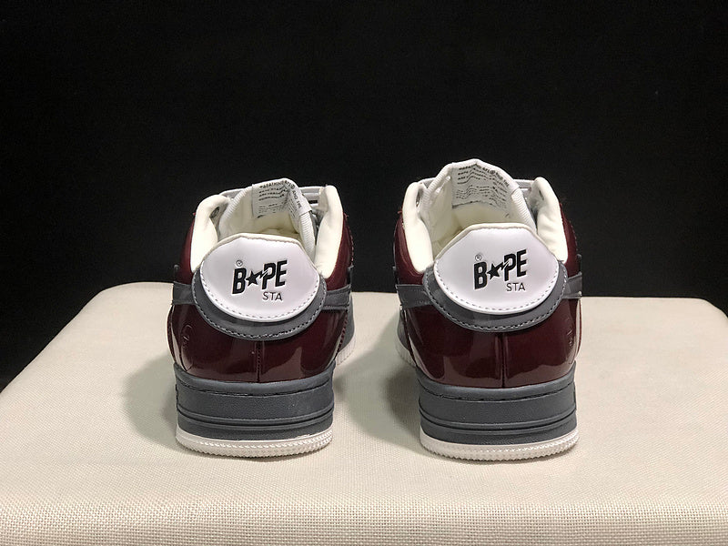 BAPE STA Low 'Burgundy/White/Grey'