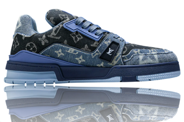 LV Trainer Low 'Monogram Denim White Blue' – Louis Vuitton Luxury Basketball Sneaker