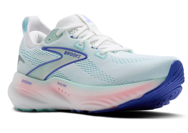 Brooks Glycerin 22 – Women's Running Shoe | White / Limpet Shell / Amparo Blue