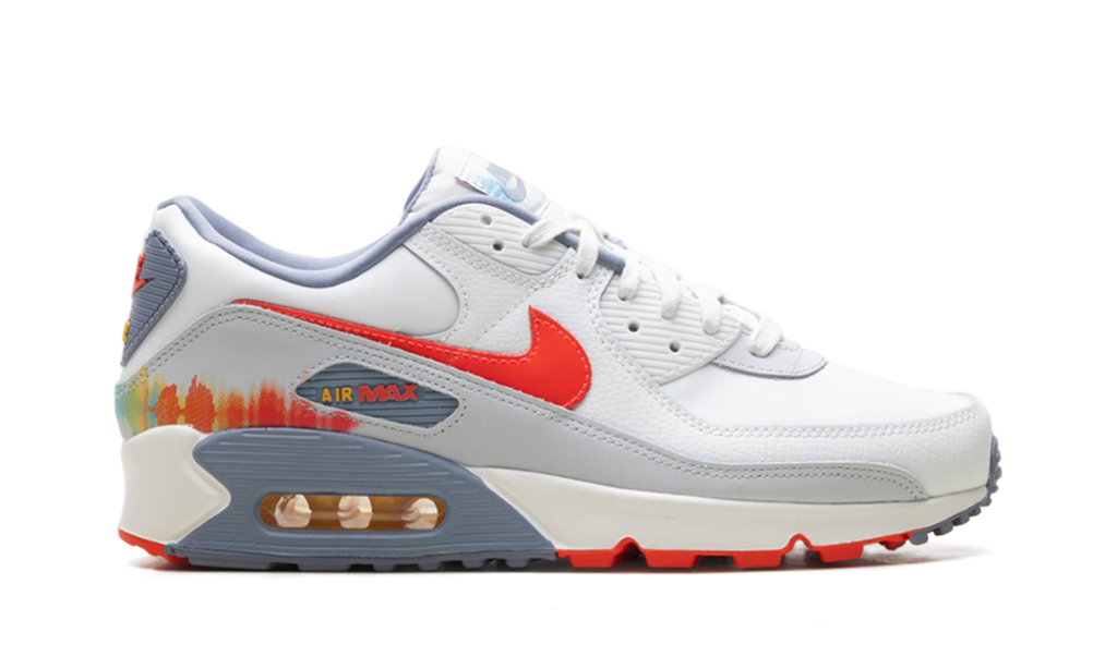 Air Max 90 Premium "Summit White Ashen Slate Pure Platinum Bright Crimson" HJ9147 121